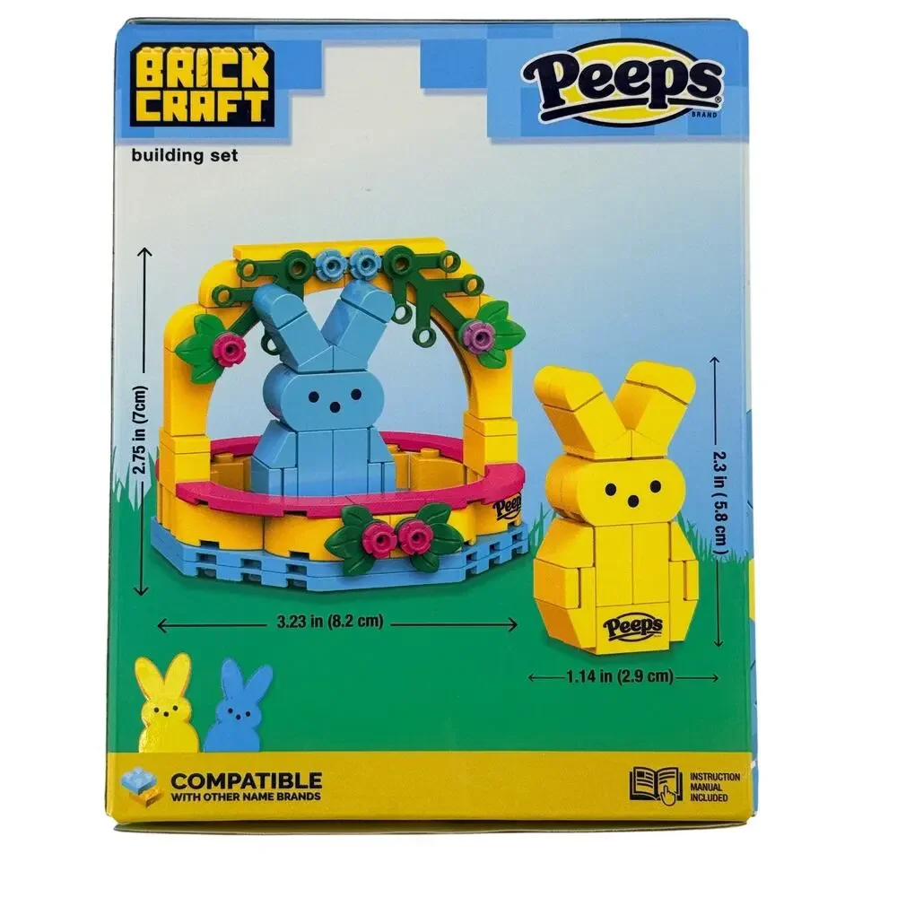 Brickcraft Peeps Bunny Basket 72115 89 Piece Building Set Easter New